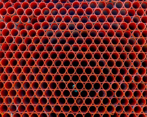 Scaffolding,Pipe,Stacked,In,Factory